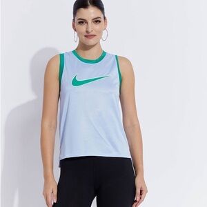Nike Women's Blue and Green Muscle Tee